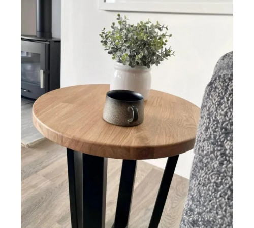 Круглый столик в стиле Лофт (Ø 45 см) на металлическом каркасе