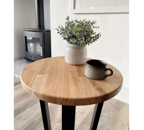 Круглый столик в стиле Лофт (Ø 45 см) на металлическом каркасе