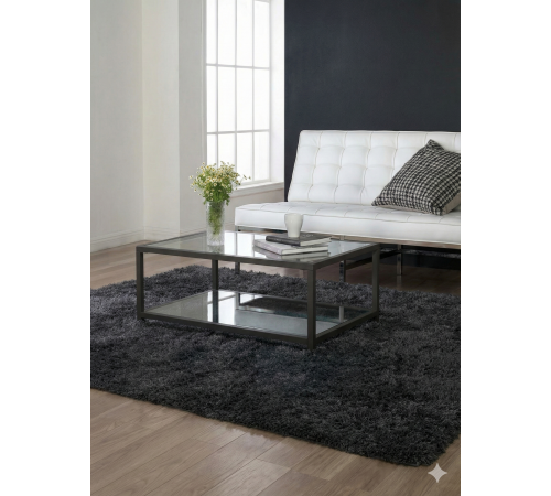 Журнальный столик ЖС 180: стекло и металлический каркас.