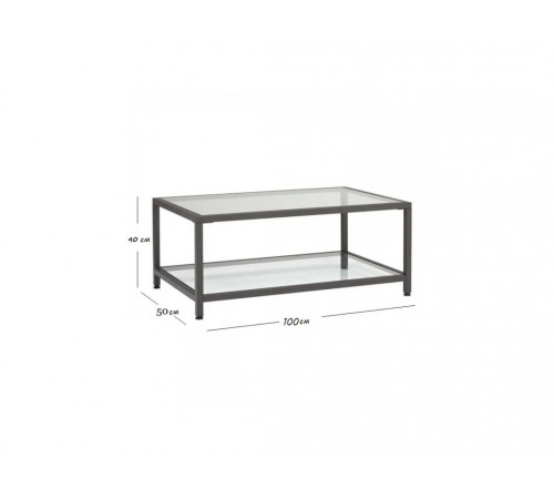 Журнальный столик ЖС 180: стекло и металлический каркас.