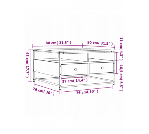 Журнальный столик ЖС-303: Баланс стиля Лофт и уюта