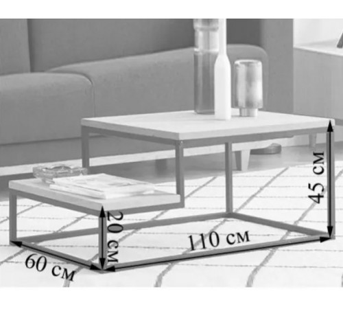 Журнальный столик Tab-210: Индустриальная Эстетика и Практичность