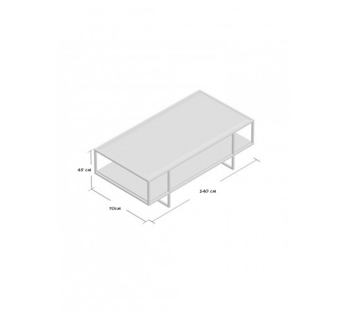 Журнальный столик в стиле MSMLOFT с полкой