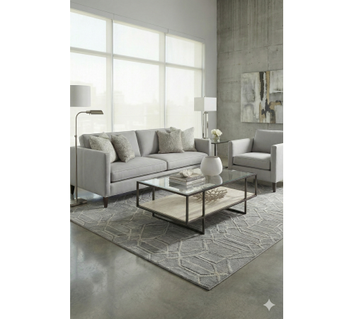 Журнальный столик в стиле MSMLOFT с полкой