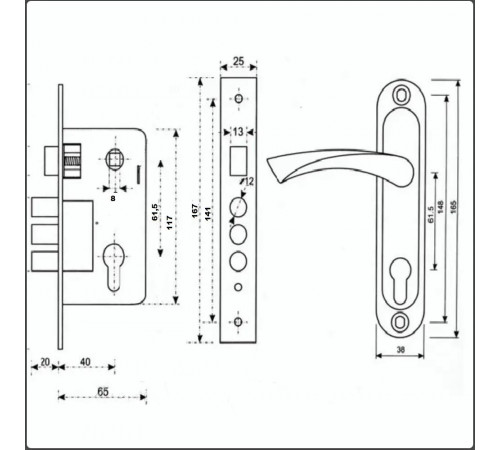 Замок Kedr 1026-60 AB