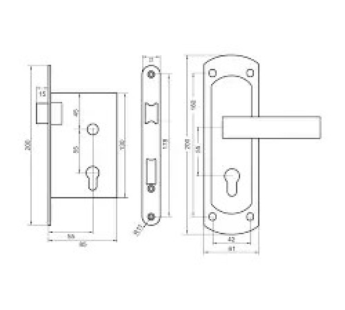 Замок врезной IMPERIAL 63213 SG