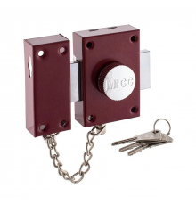 Замок накладний MEGO 222 один ригель із цепочкою 3 ключі
