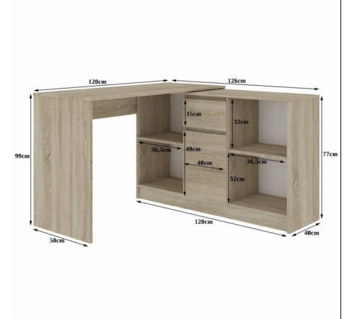 КОМОД CLP B-17 + СТОЛ, дуб сонома