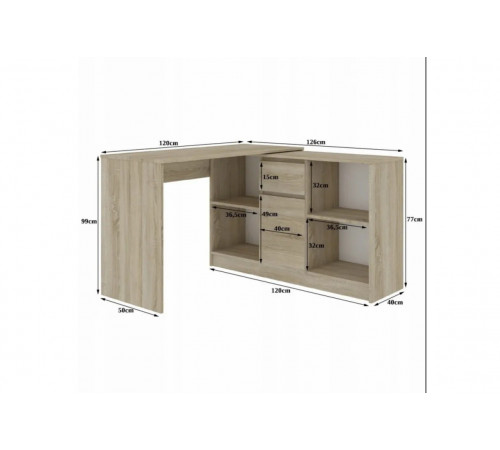 КОМОД CLP B-17 + СТОЛ, дуб сонома