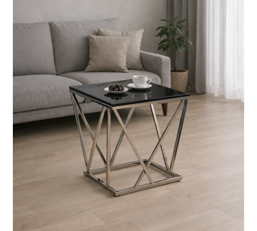 Кофейный стол CP-2 серебро Vetro