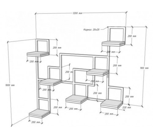 Кашпо-підставка для квітів Амелія 5 (3 яруси) від MSM