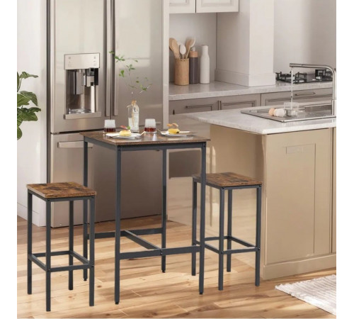 Квадратный барный стол с 2 барными стульями