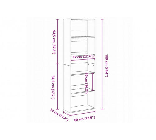 Книжный шкаф — дуб Сонома, стиль лофт, надежный шкаф для книг