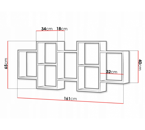 Книжная полка POLA в стиле лофт