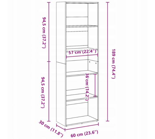 Книжный шкаф — дуб Сонома, стиль лофт, надежный шкаф для книг