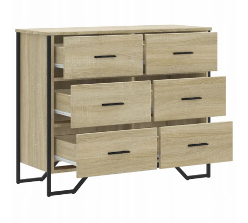 Комод дуб Сонома 91×35,5×74,5 см – надежный и просторный комод от MSM.
