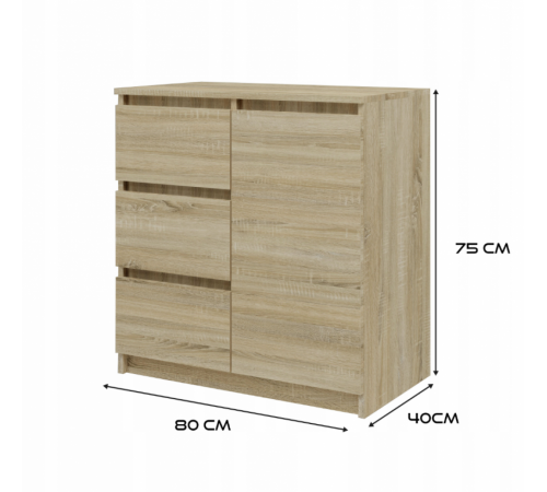 Комод с 1 дверью и 3 ящиками MSM — стильный лофт комод