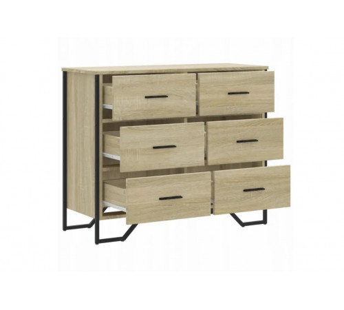 Комод дуб Сонома 91×35,5×74,5 см – надежный и просторный комод от MSM.
