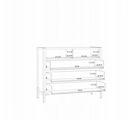 Комод HUD дуб Сонома — вместительный и стильный комод для спальни или гостиной.