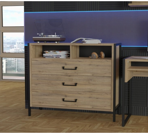 Комод HUD дуб Сонома — вместительный и стильный комод для спальни или гостиной.