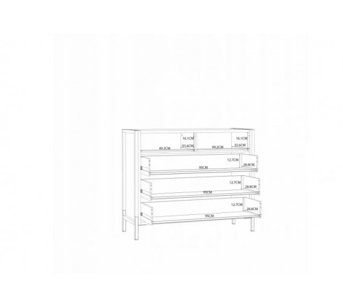 Комод HUD дуб Сонома — вместительный и стильный комод для спальни или гостиной.