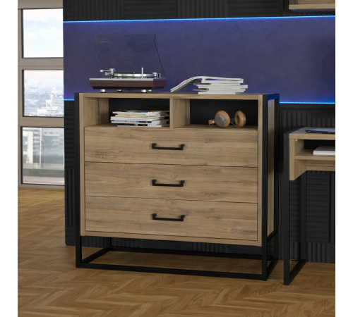 Комод HUD дуб Сонома — вместительный и стильный комод для спальни или гостиной.