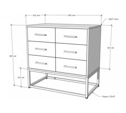 Комод Loft Анкора 16 MSM — сучасний меблевий акцент для Вашого простору