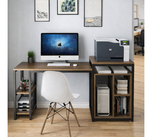 Компьютерный стол для домашнего офиса с полкой
