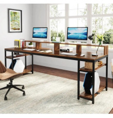 Компьютерный стол для монитора и 4 открытыми полками