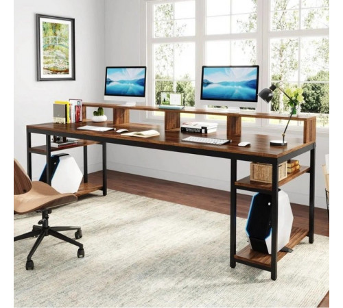 Компьютерный стол для монитора и 4 открытыми полками