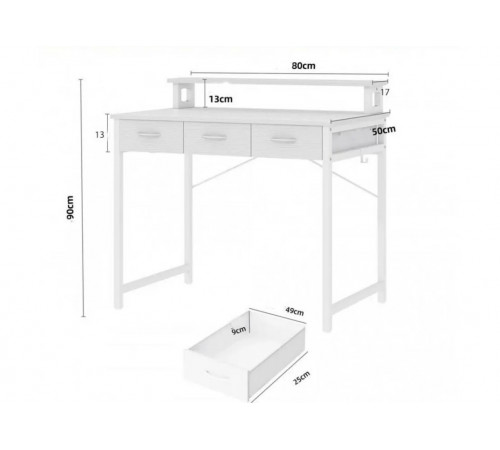 Компьютерный стол с выдвижными ящиками, подставкой для монитора и крючками