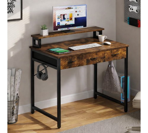 Универсальный компьютерный стол с эргономичной подставкой и системами хранения