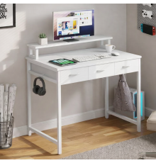 Компьютерный стол с выдвижными ящиками подставкой для монитора и крючками