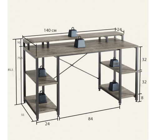 Компьютерный стол с полкой для монитора
