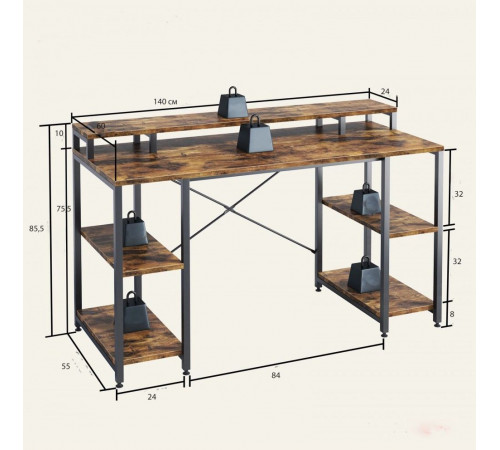 Компьютерный стол с полкой для монитора