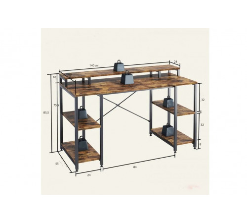 Компьютерный стол с полкой для монитора