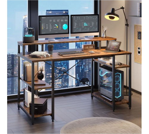 Компьютерный стол с полкой для монитора