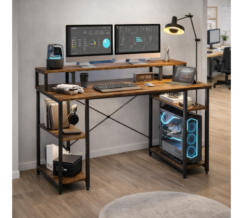 Компьютерный стол с полкой для монитора