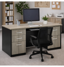 Компактний робочий стіл Credenza Via Double Pedestal