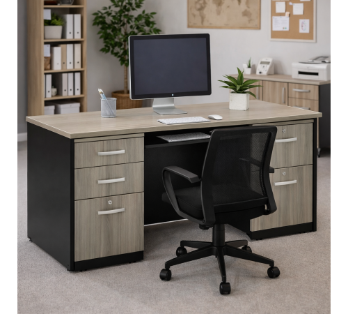 Компактный стол Credenza Via Double Pedestal (152×60×76 см)