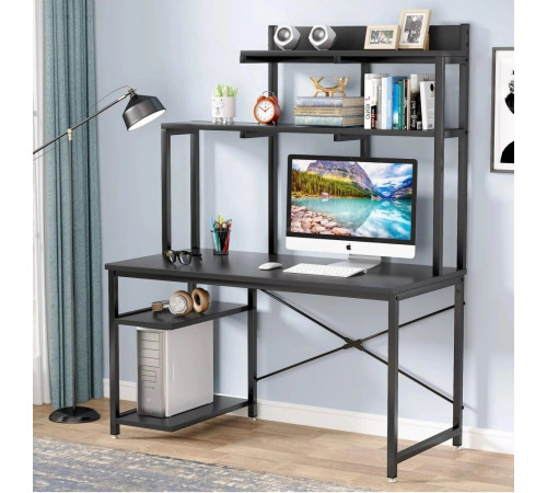 Компьютерный стол для домашнего офиса с полками