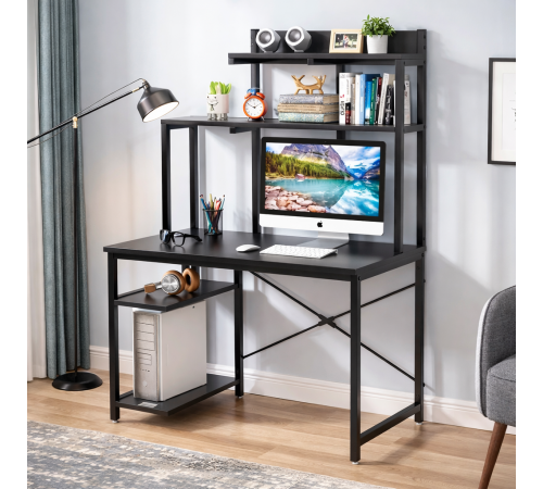 Компьютерный стол для домашнего офиса с полками