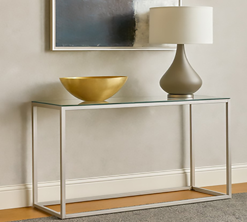 Консоль Hilton C 120×40 (прозрачное стекло/серебряный)