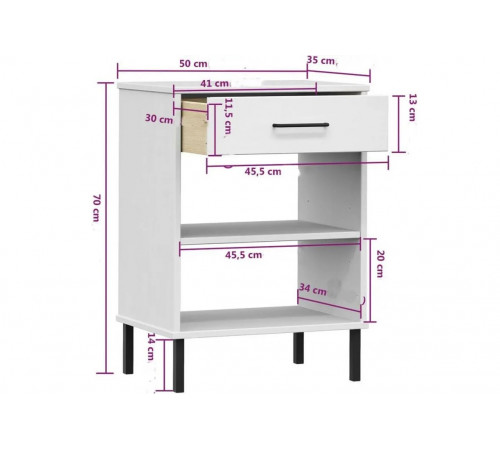 Консоль для хранения с металлическими ножками