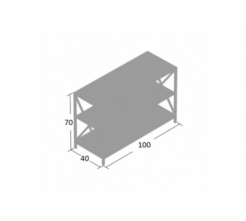 Металлическая консоль MSMLOFT с 2 полками