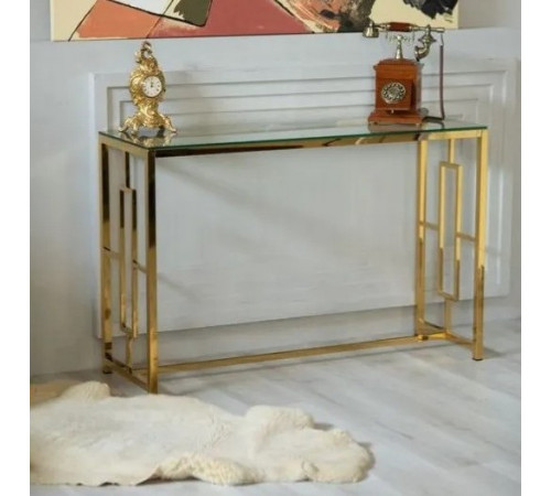Консоль CL-3 прозрачная золотистая Vetro MSMLOFT