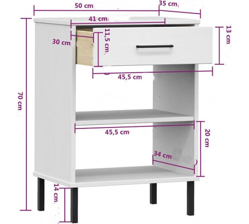 Консоль для хранения с металлическими ножками