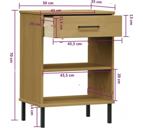 Консоль для хранения с металлическими ножками