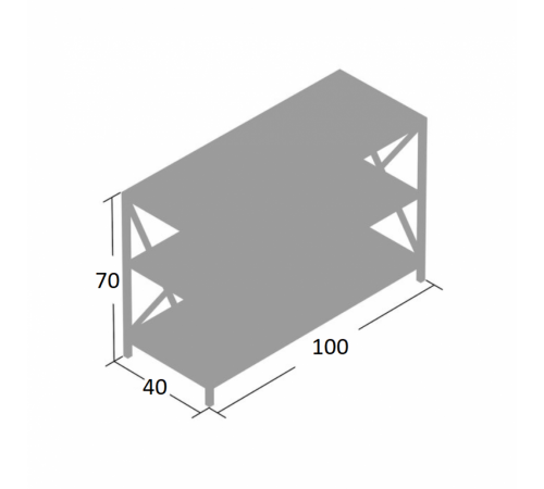Металлическая консоль MSMLOFT с 2 полками