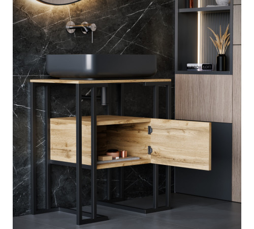 Консоль-тумба под умывальник в ванну, стиль LOFT, 640×395×690 мм (МСМ)